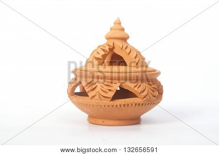 Miniature clay pottery Thai handicraft souvenir in koh Kret island thailand
