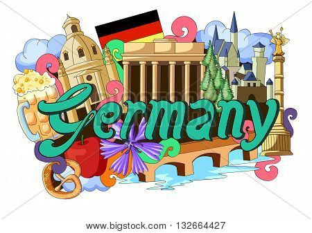 vector illustration of Doodle showing Architecture and Culture of Germany