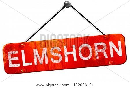 Elmshorn, 3D rendering, a red hanging sign