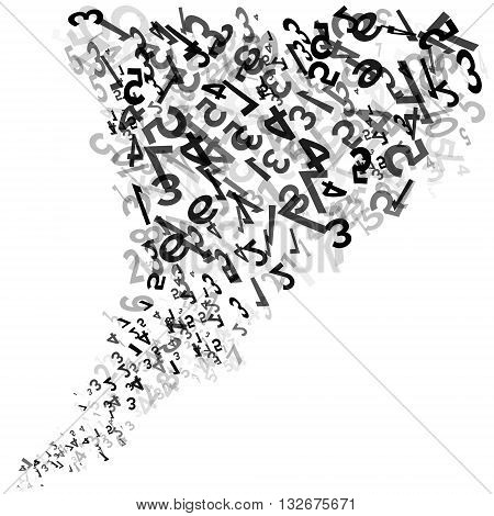 Abstract background with numbers. Eps 10. Abstract Black and white random numbers swirl or numeral wave. Vector illustraction design. Mega data. decoration background.
