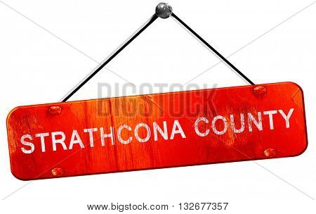 Strathcona county, 3D rendering, a red hanging sign