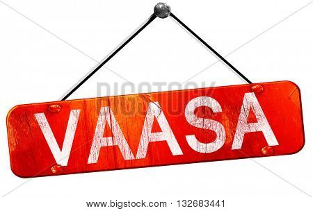 Vaasa, 3D rendering, a red hanging sign