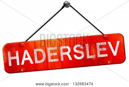 Haderslev, 3D rendering, a red hanging sign