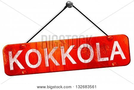 Kokkola, 3D rendering, a red hanging sign