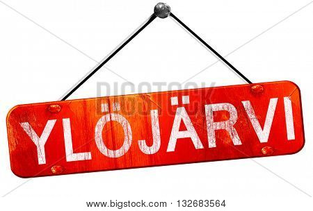 Ylojarvi, 3D rendering, a red hanging sign