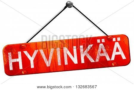 Hyvinkaa, 3D rendering, a red hanging sign