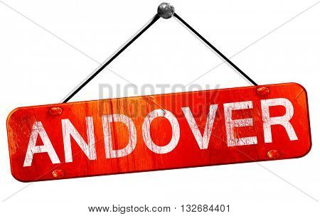 andover, 3D rendering, a red hanging sign