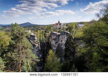 Hruba Skala Castle On Sandstone Cliff In The Czech Republic