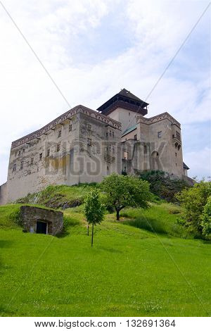 Trencin castle in Summer time season Slovakia