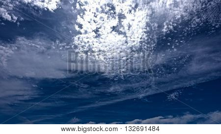 A panarama figures impressive and delightful colors. Painted sky of clouds.