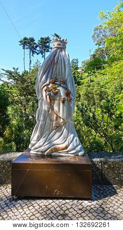 Statue depicting royal status. The town of Sintra, Portugal.