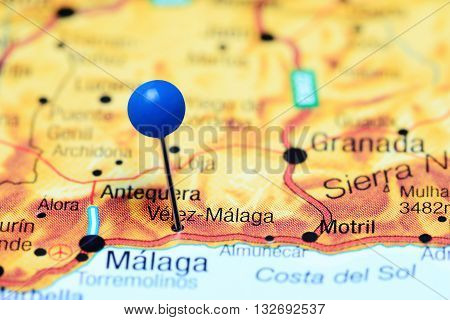 Velez-Malanga pinned on a map of Spain