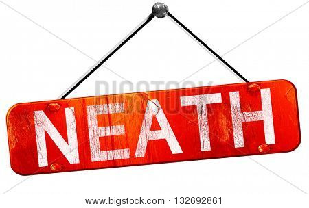 Neath, 3D rendering, a red hanging sign