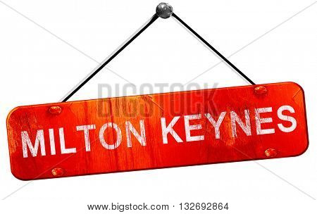 Milton Keynes, 3D rendering, a red hanging sign