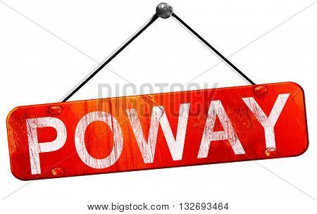 poway, 3D rendering, a red hanging sign