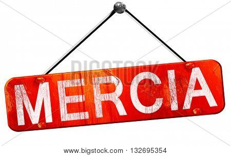 Mercia, 3D rendering, a red hanging sign