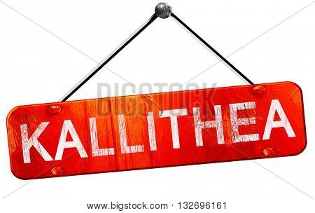 Kallithea, 3D rendering, a red hanging sign