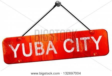 yuba city, 3D rendering, a red hanging sign