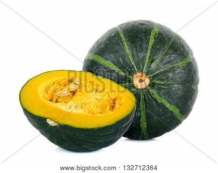 Green Pumpkin Isolated On The White Background