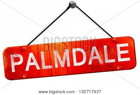 palmdale, 3D rendering, a red hanging sign