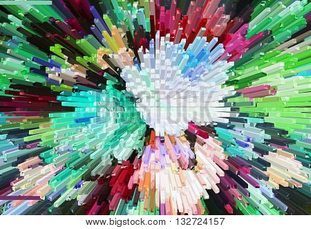 Color Extrusion  Blocks Abstract Colorful 3D Extrusion Background Flowers, Floral Pattern