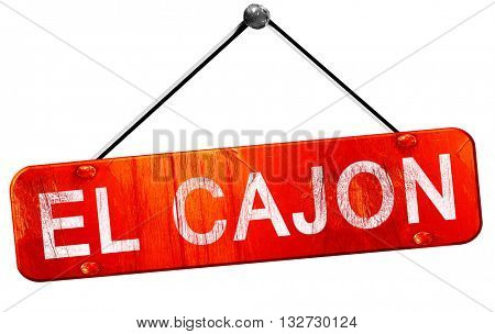 el cajon, 3D rendering, a red hanging sign