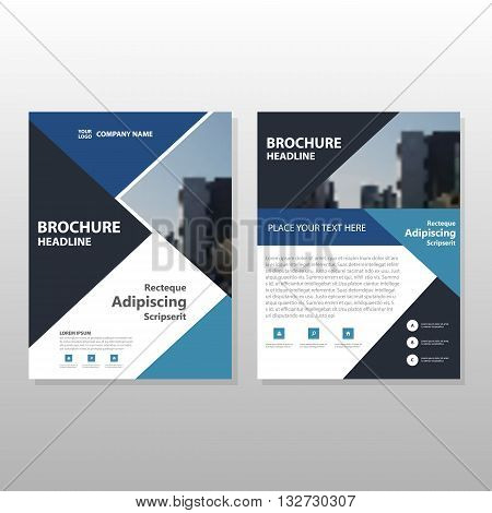 Blue black Triangle Vector annual report Leaflet Brochure Flyer template design book cover layout design abstract business presentation template a4 size design