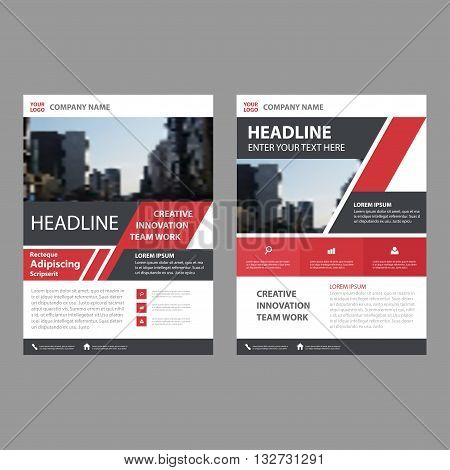 Red Black Vector annual report Leaflet Brochure Flyer template design book cover layout design abstract business presentation template a4 size design