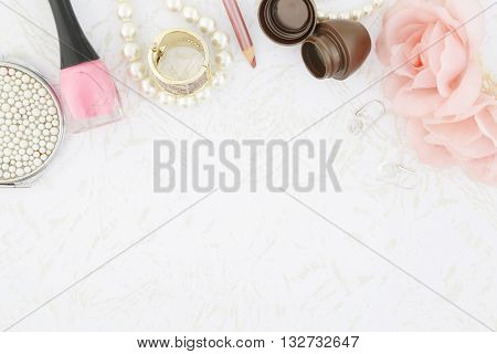 Feminine beauty background - pink and white
