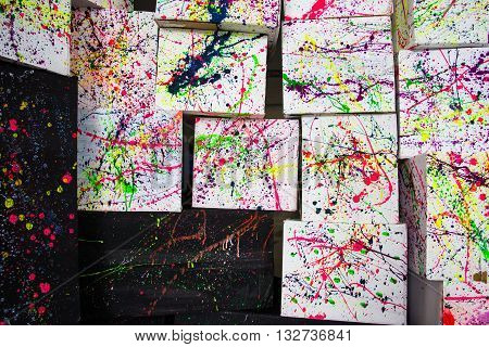 Abstract watercolor paint splash on paper background