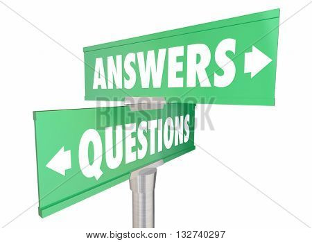 Questions Answers Q and A Words Signs 3d Illustration