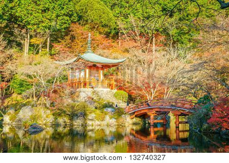 Daigo-ji temple  in autumn, Kyoto, Japan ( Filtered image processed vintage effect. )