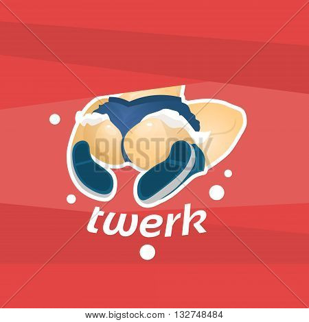 Twerk Booty Dancer Modern Girl Performer Dance Flat Vector Illustration