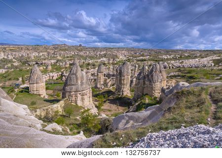 Famous Love valley in Cappadocia, Turkey