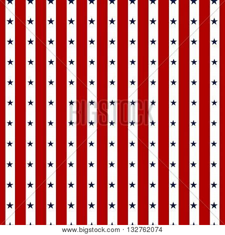 Hapy Independence Day seamless pattern vector. Memorial day. 4th of July. Set of American backgrounds. Collection of seamless patterns in traditional red, blue and white colors. USA flag vector.