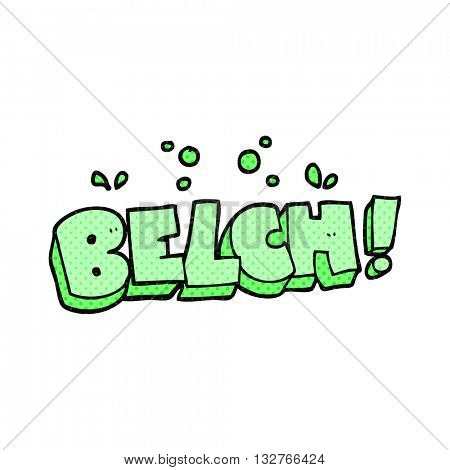 freehand drawn cartoon belch text