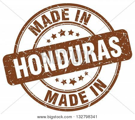 made in Honduras brown round vintage stamp.Honduras stamp.Honduras seal.Honduras tag.Honduras.Honduras sign.Honduras.Honduras label.stamp.made.in.made in.