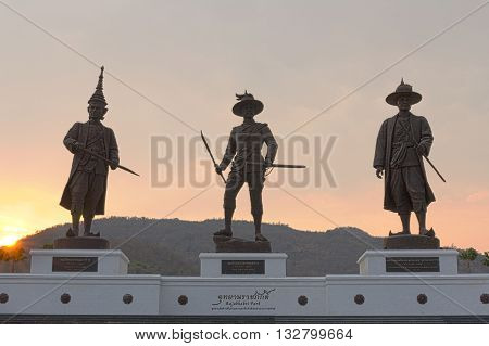 HUA HIN THAILAND-APRIL 22 : People travel in Rajabhakti Park on APRIL 22 2016 in HUA HIN Prachuap Khiri Khan Province THAILAND. Rajabhakti Park is a historically themed park honouring past Thai kings from the Sukhothai period to the current royal house of