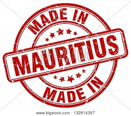 made in Mauritius red round vintage stamp.Mauritius stamp.Mauritius seal.Mauritius tag.Mauritius.Mauritius sign.Mauritius.Mauritius label.stamp.made.in.made in.