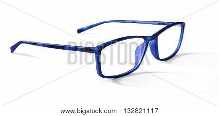 blue spectacles eyeglasses isolated on white background