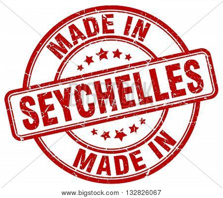 made in Seychelles red round vintage stamp.Seychelles stamp.Seychelles seal.Seychelles tag.Seychelles.Seychelles sign.Seychelles.Seychelles label.stamp.made.in.made in.