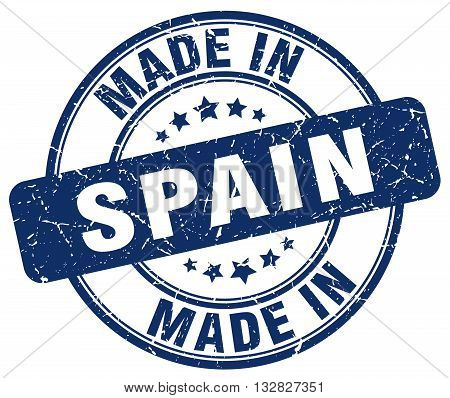 made in Spain blue round vintage stamp.Spain stamp.Spain seal.Spain tag.Spain.Spain sign.Spain.Spain label.stamp.made.in.made in.
