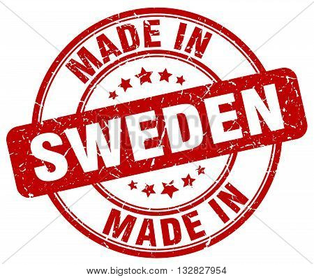made in Sweden red round vintage stamp.Sweden stamp.Sweden seal.Sweden tag.Sweden.Sweden sign.Sweden.Sweden label.stamp.made.in.made in.