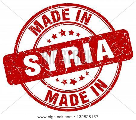 made in Syria red round vintage stamp.Syria stamp.Syria seal.Syria tag.Syria.Syria sign.Syria.Syria label.stamp.made.in.made in.