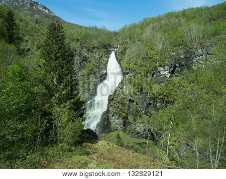 the village of flam in a norwegian fjoerd