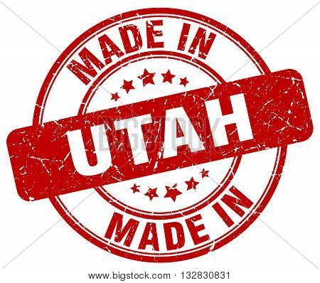 made in Utah red round vintage stamp.Utah stamp.Utah seal.Utah tag.Utah.Utah sign.Utah.Utah label.stamp.made.in.made in.