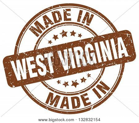 made in West Virginia brown round vintage stamp.