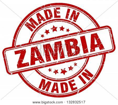 made in Zambia red round vintage stamp.Zambia stamp.Zambia seal.Zambia tag.Zambia.Zambia sign.Zambia.Zambia label.stamp.made.in.made in.