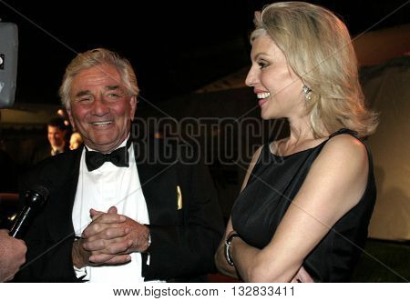 Peter Falk and wife Shera Danse at the 'In Defense of Animals Hosts 2nd Annual Guardian Award' at the Paramount Studios in Los Angeles, USA on October 30, 2004.