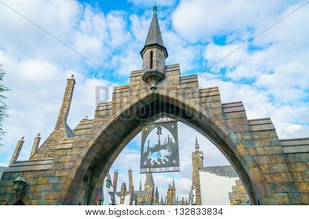 OSAKA, JAPAN - December 1, 2015: Universal Studios Japan (USJ). According to 2014 Theme Index Global Attraction Attendance Report, USJ is ranked fifth among the top 25 amusement parks worldwide.